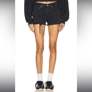 AGOLDE Parker Denim Cut Off Shorts Vortex (black), size 27